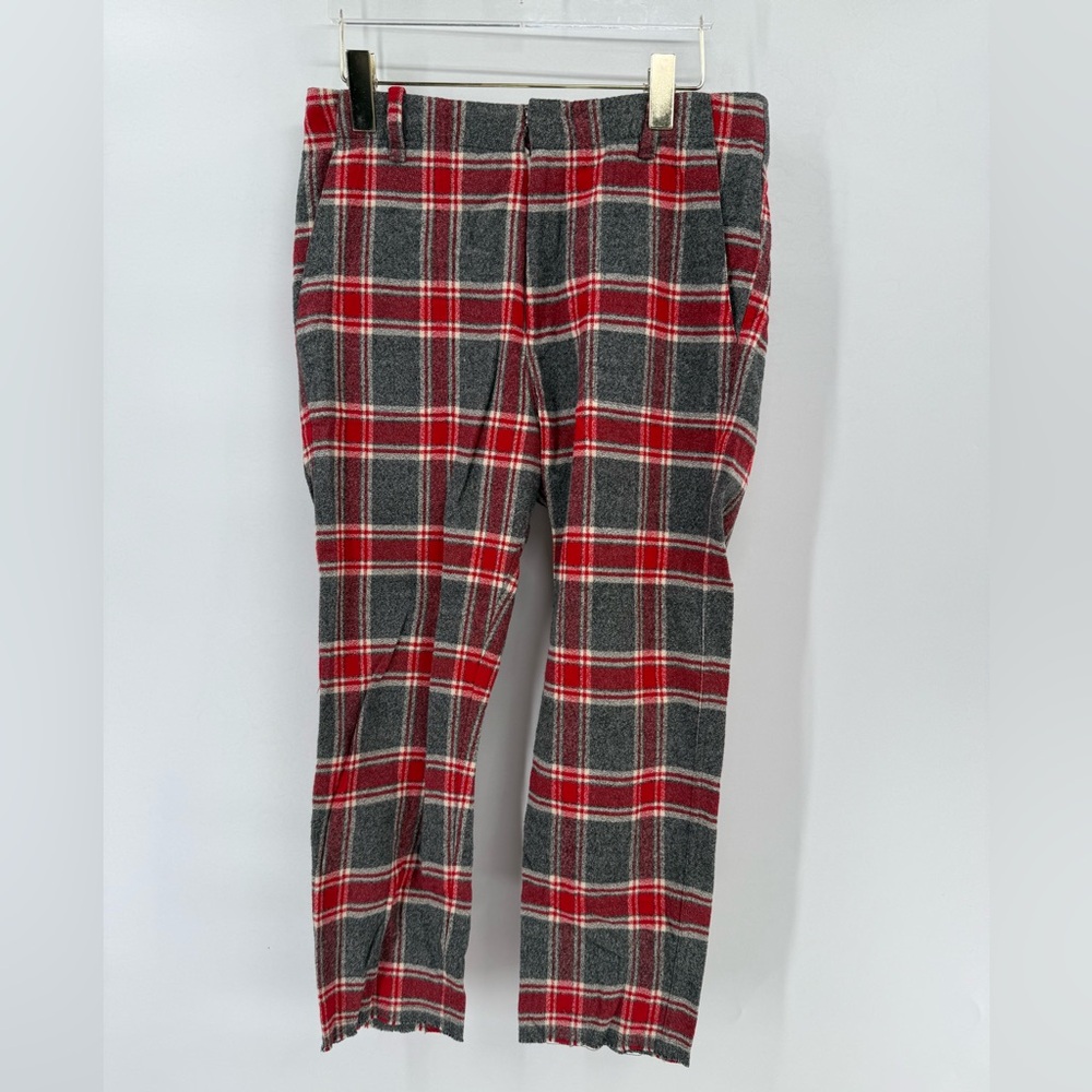 A Shirt Thing Cotton Griffin Flannel Pants Size small Charcoal/Red Plaid